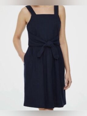 LOFT Dark Navy Square-Neck Mini Dress
